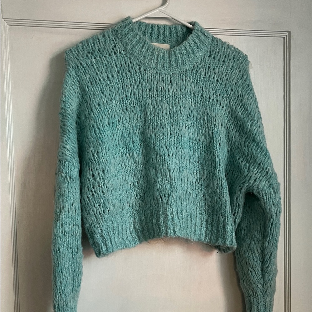 Aritzia Wilfred Aqua Knit Sweater